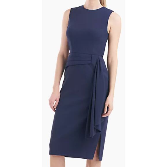 Kay Unger Raven Stretch Crepe Midi-Dress Size 4 New - Picture 10 of 12